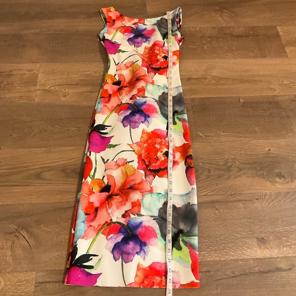 Chiara Boni Madereh Print floral, sleeveless, plunge back midi dress, 2, NWT! - Picture 11 of 15